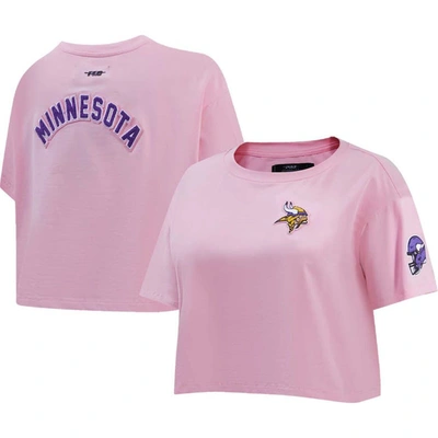 Pro Standard Pink Minnesota Vikings Cropped Boxy T-shirt