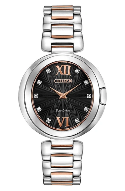 Citizen Wr50 Diamond Dial Two-tone Bracelet Watch, 34mm