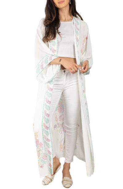 Saachi Mystic Garden Duster In Ivory