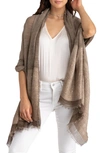 Saachi Raven Sequin Embellished Wrap Scarf In Brown