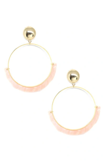 Ettika Frontal Hoop Statement Earrings In Pink