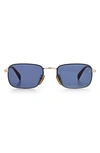 David Beckham Eyewear 53mm Rectangular Sunglasses In Black Gold/ Blue