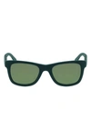 Lacoste 52mm Foldable Retro Frame Sunglasses In Matte Green