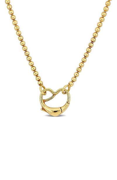 Delmar Heart Bead Link Necklace In Gold