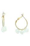 Olivia Welles Mila Beaded Hoop Earrings In Gold/ Clear