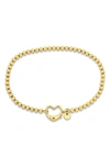 Delmar Open Heart Bead Link Bracelet In Gold