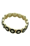 Olivia Welles Full Circle Stretch Bracelet In Gold / Black / Clear