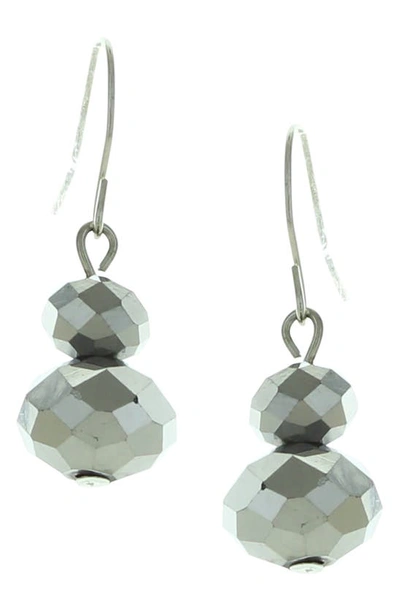 Olivia Welles Haley Beaded Earrings In Silver / Grey
