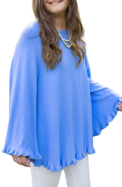 Saachi Talia Ruffle Hem Poncho In Blue