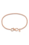 Delmar Infinity Bead Link Bracelet In Rose