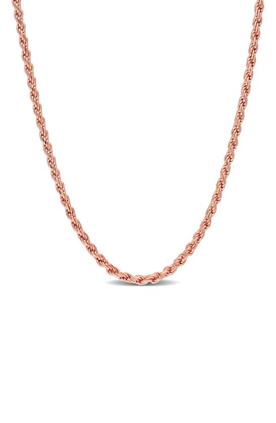 Delmar 2.2mm Rope Chain Necklace In Rose
