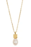 Ed Jacobs Nyc Imitation Pearl Pendant Necklace In Gold/ Pearl