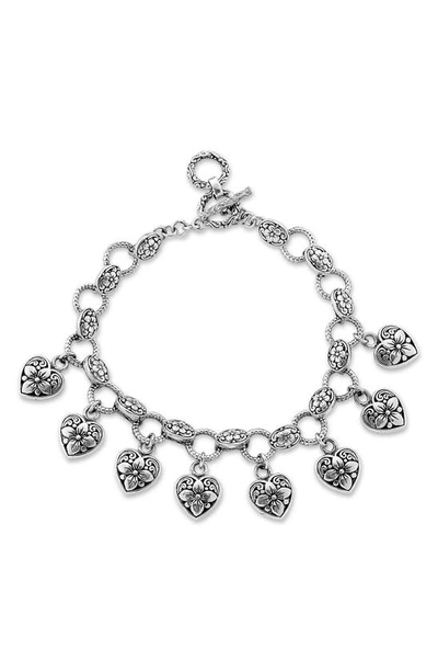 Samuel B. Sterling Silver Heart Charm Bracelet