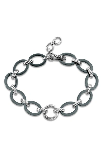 Samuel B. Sterling Silver Ceramic Link Bracelet In Black