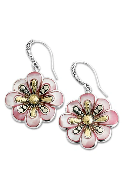 Samuel B. Sterling Silver & 18k Gold Mother-of-pearl Flower Drop Earrings In Pink