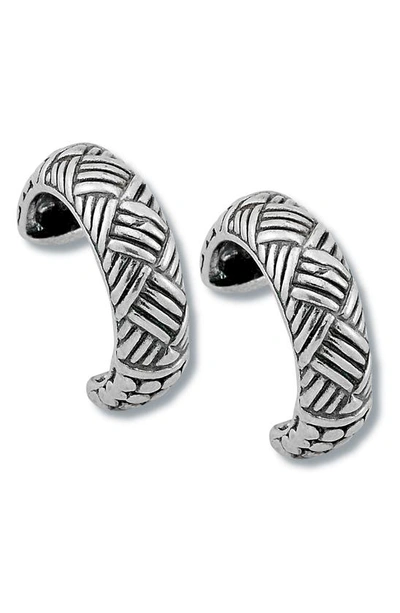 Samuel B. Sterling Silver Woven Dot Hoop Earrings