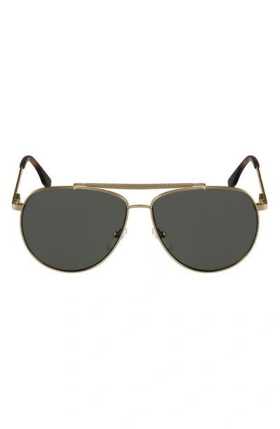 Lacoste 57mm Aviator Sunglasses In Gold