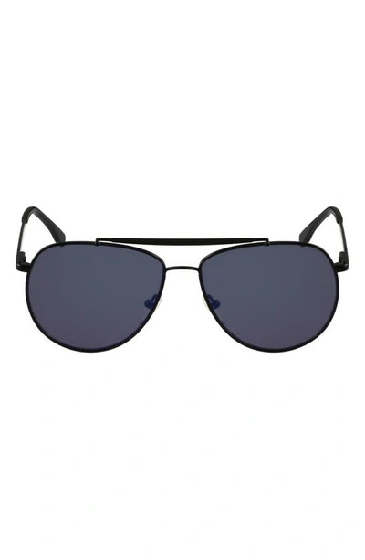 Lacoste 57mm Aviator Sunglasses In Black