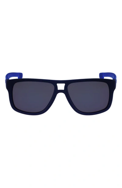 Lacoste 57mm Rectangular Sunglasses In Blue