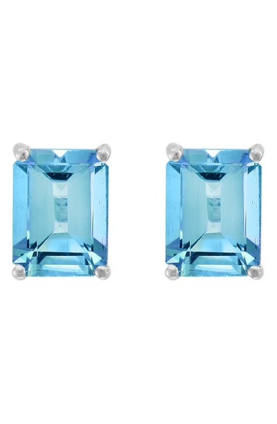 Effy 14k White Gold Blue Topaz Stud Earrings