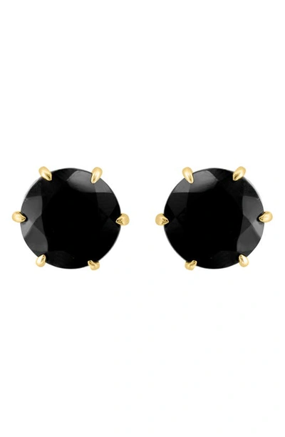 Effy 14k Yellow Gold Onyx Stud Earrings In Black