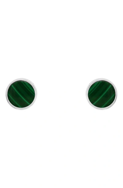 Effy Sterling Silver Malachite Stud Earrings In Green