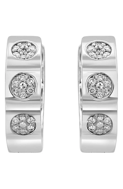 Effy Sterling Silver Diamond Hoop Earrings