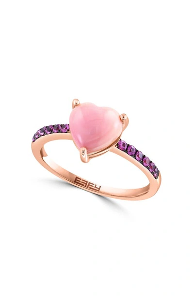Effy 14k Rose Gold Pink Sapphire Heart Ring