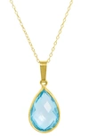 Savvy Cie Jewels 18k Gold Plated Sterling Silver Semiprecious Stone Pendant Necklace