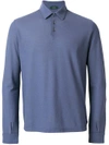 Zanone Long Sleeve Polo Shirt - Blue