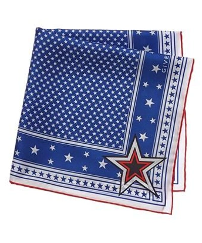 Givenchy Star Silk Twill Square Scarf In Blue