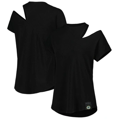Kiya Tomlin Black Green Bay Packers Cut Out Tri-blend Shirt