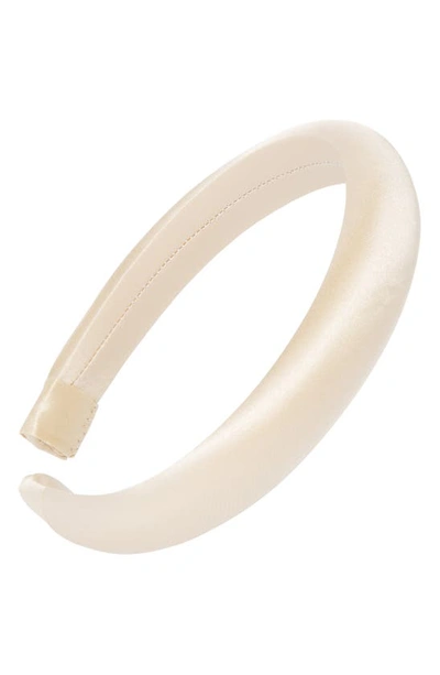 L. Erickson Padded Silk Charmeuse Headband In Sand Dollar