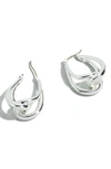 Madewell Knot Hoop Earrings In Polished Silver