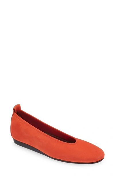 Arche Laius Leather Flat In Red