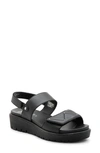 Ara Brit Slingback Platform Sandal In Black Leather