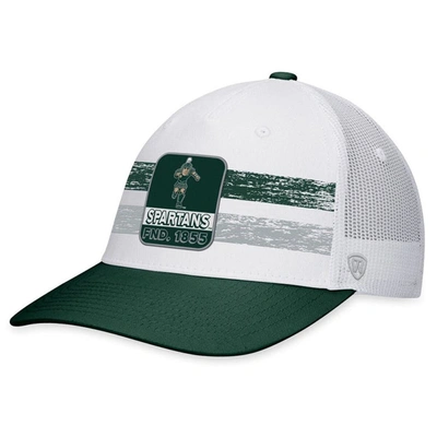 Top Of The World Men's  White, Green Michigan State Spartans Retro Fade Snapback Hat In White,green