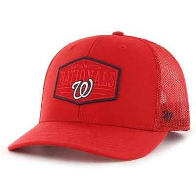 47 ' Red Washington Nationals Ridgeline Tonal Patch Trucker Adjustable Hat