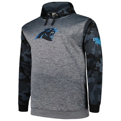 Fanatics Branded Heather Charcoal Carolina Panthers Big & Tall Camo Pullover Hoodie