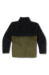 Threads 4 Thought Kids' Pershing Colorblock Faux Fur Quarter Zip Pullover In Pyrite