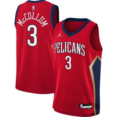 Jordan Brand Kids' Youth  C.j. Mccollum Red New Orleans Pelicans Swingman Jersey