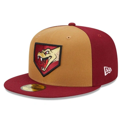 New Era Gold/red Wisconsin Timber Rattlers Marvel X Minor League 59fifty Fitted Hat