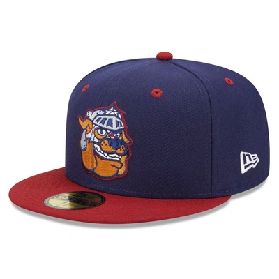 New Era Men's  Navy, Red Round Rock Express Marvel X Minor League 59fifty Fitted Hat In Navy,red