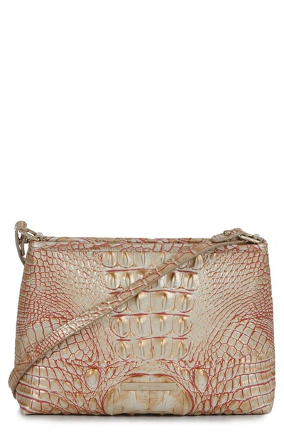 Brahmin Lorelei Croc Embossed Leather Shoulder Bag In Sunkiss