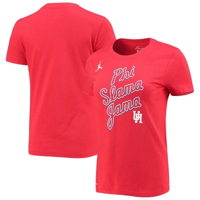 Jordan Brand Red Houston Cougars Phi Slama Jama Performance T-shirt