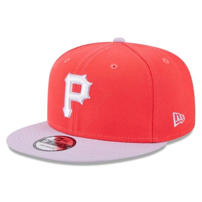 New Era Men's  Red, Purple Pittsburgh Pirates Spring Basic Two-tone 9fifty Snapback Hat In Red,purple