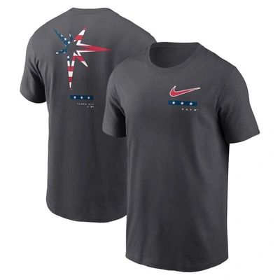Nike Anthracite Tampa Bay Rays Americana T-shirt In Grey