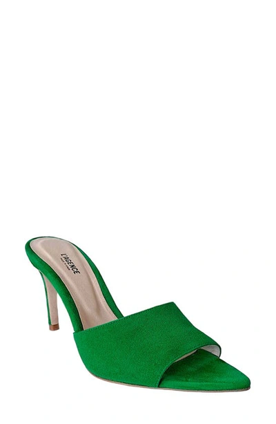 L Agence Open Toe Sandal In Hunter Green