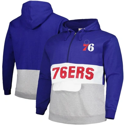 Fanatics Branded Royal Philadelphia 76ers Big & Tall Anorak Half-zip Hoodie