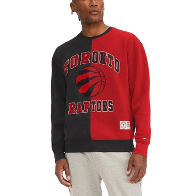 Tommy Jeans Red/black Toronto Raptors Keith Split Pullover Sweatshirt